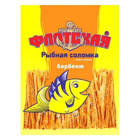 Флотская суш.рыба 15г Рыбная соломка со вкусом барбекю 70 шт