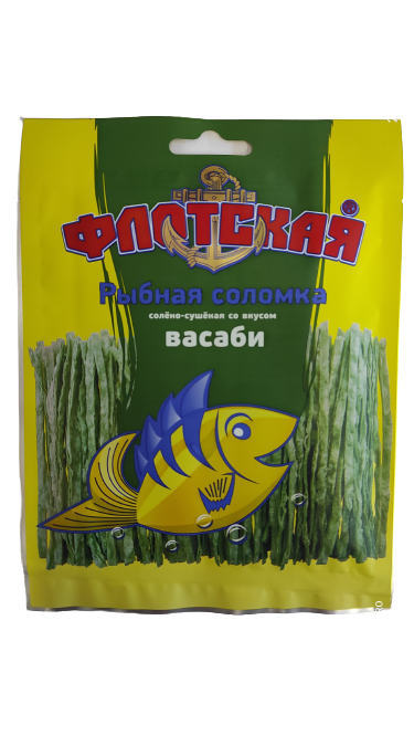 Флотская .рыба 15г сушРыбная соломка со вкусом васаби 70 шт